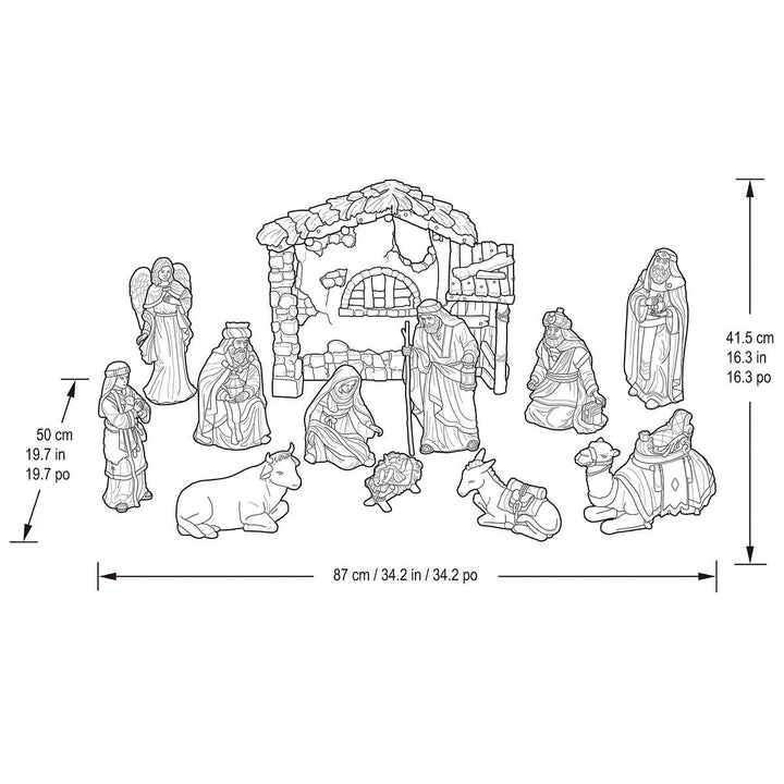 Kirkland Signature 13-Piece Hand-Painted Nativity Set