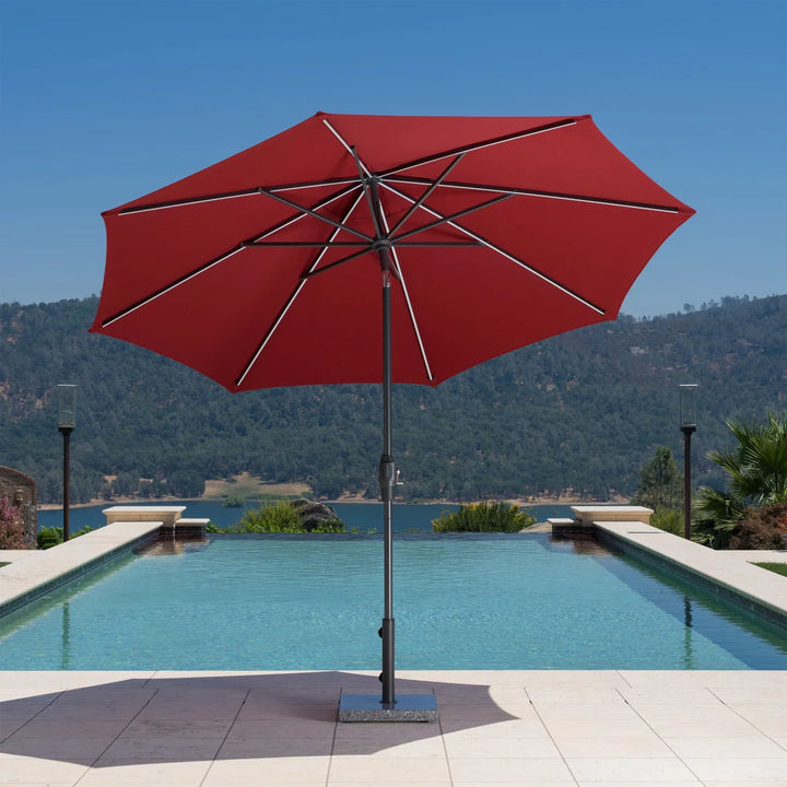 SunVilla Round LED Market Umbrella