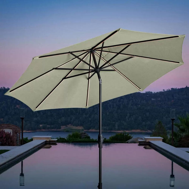 SunVilla Round LED Market Umbrella