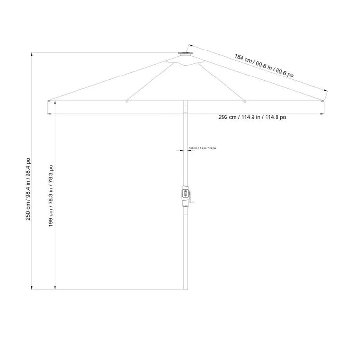 SunVilla Round LED Market Umbrella