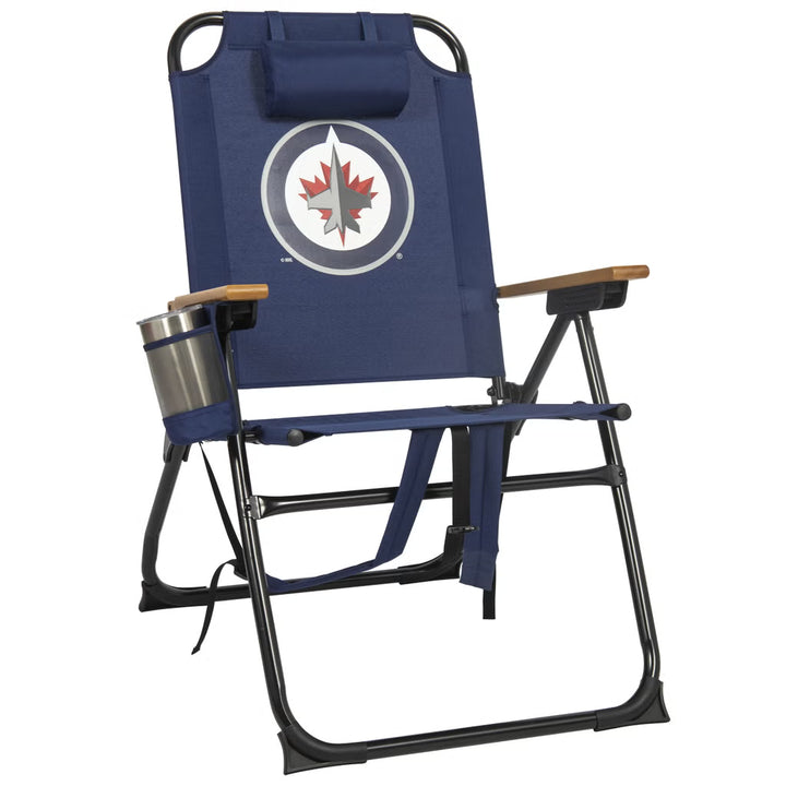 NHL - Chaise pliante avec accoudoirs en bois 4 positions