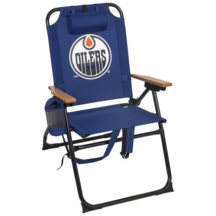 NHL - Chaise pliante avec accoudoirs en bois 4 positions