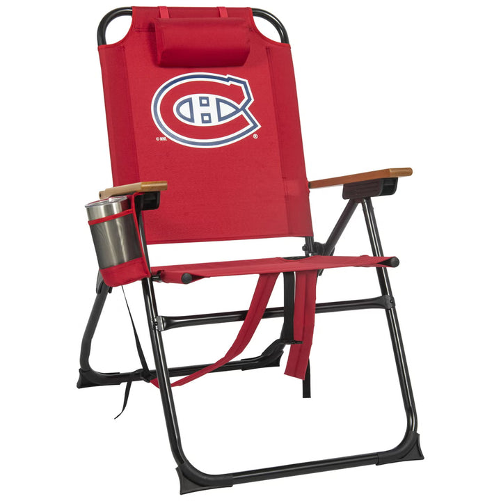 NHL - Chaise pliante avec accoudoirs en bois 4 positions