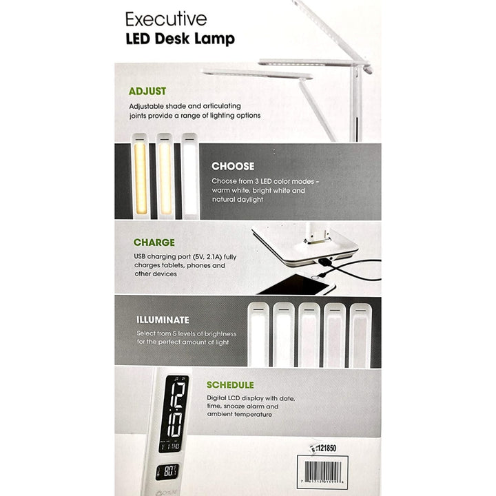 OttLite LED Desk Lamp with USB Charging Port - White