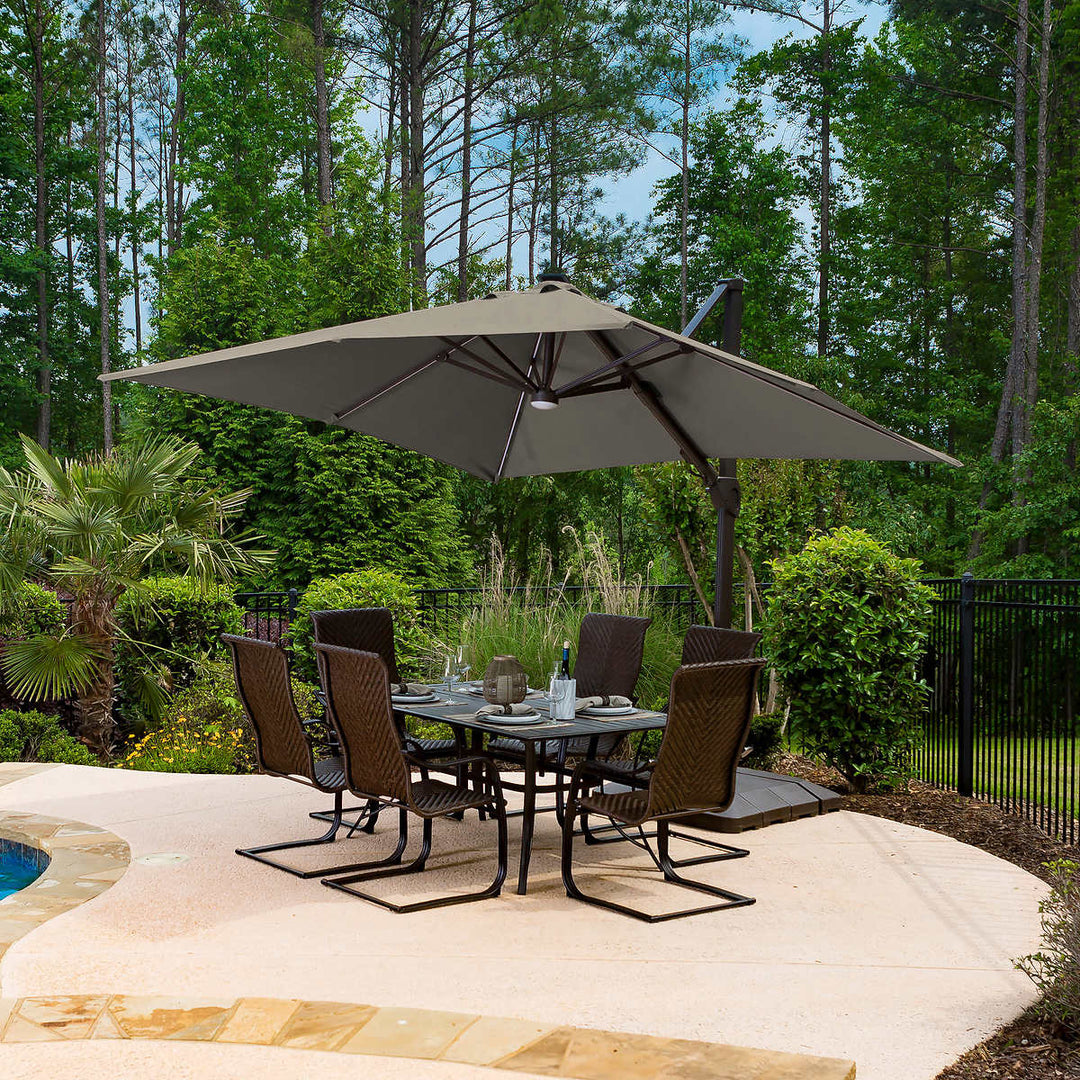 Seasons Sentry 10' Square Solar Cantilever Umbrella