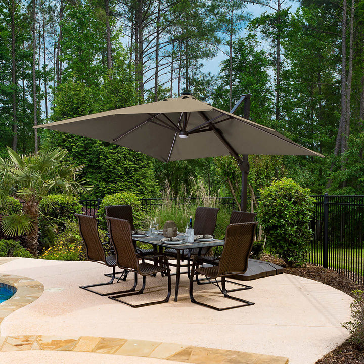 Seasons Sentry 10' Square Solar Cantilever Umbrella