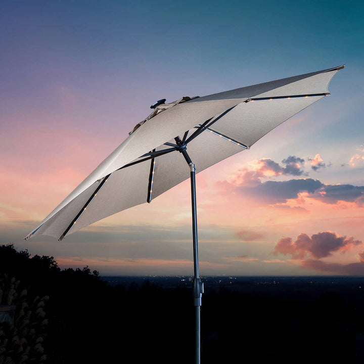 SunVilla 3 m (10 ft) Solar LED Round Market Umbrella