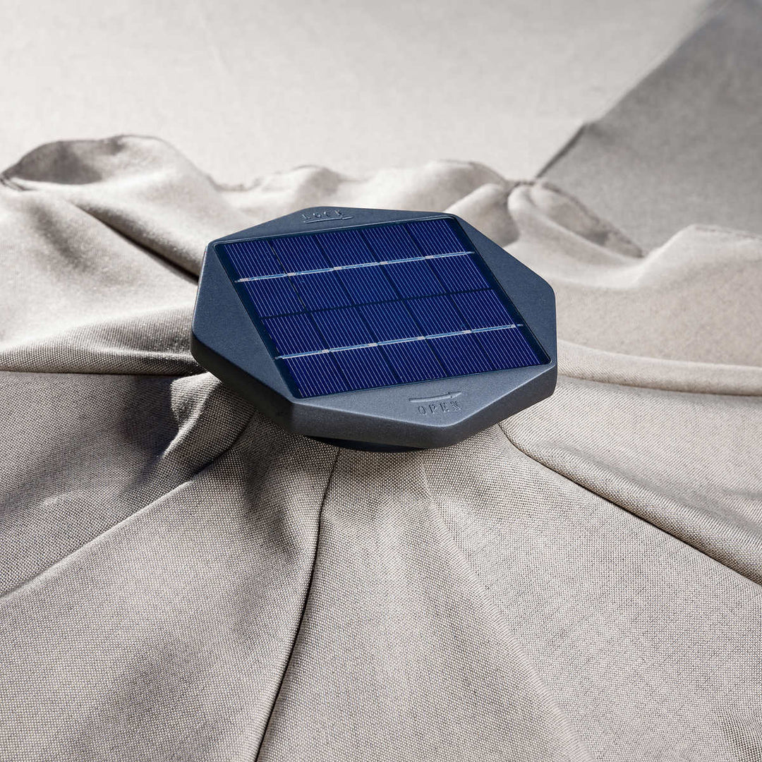 SunVilla 3 m (10 ft) Solar LED Round Market Umbrella