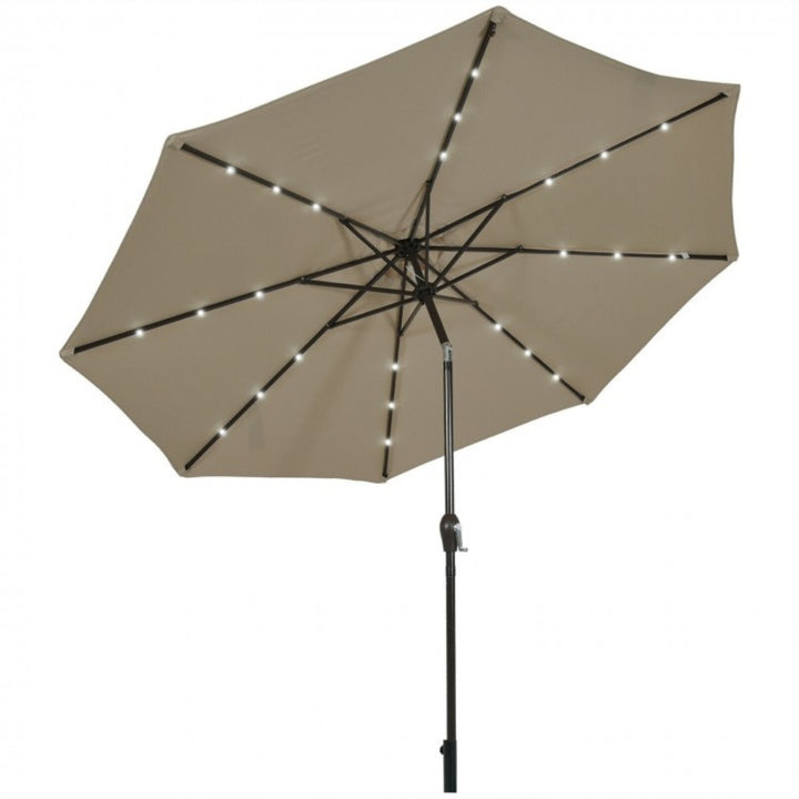 SunVilla Round Solar LED Market Umbrella