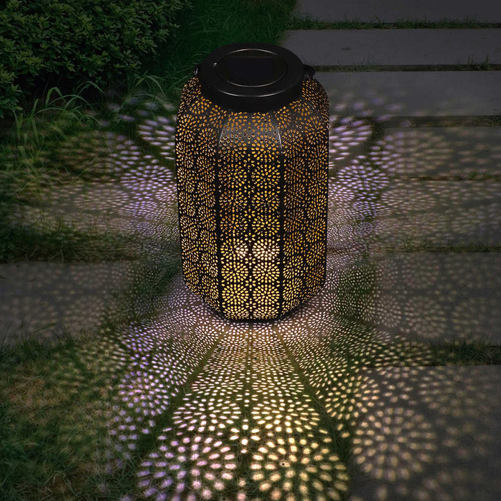 Mandala Solar LED Metal Lantern - 2-Pack