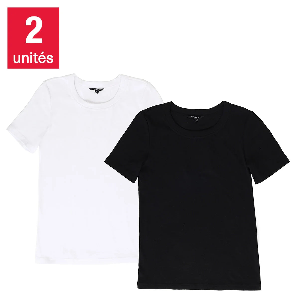 Tahari – Ribbed Cotton T-Shirt, Pack of 2