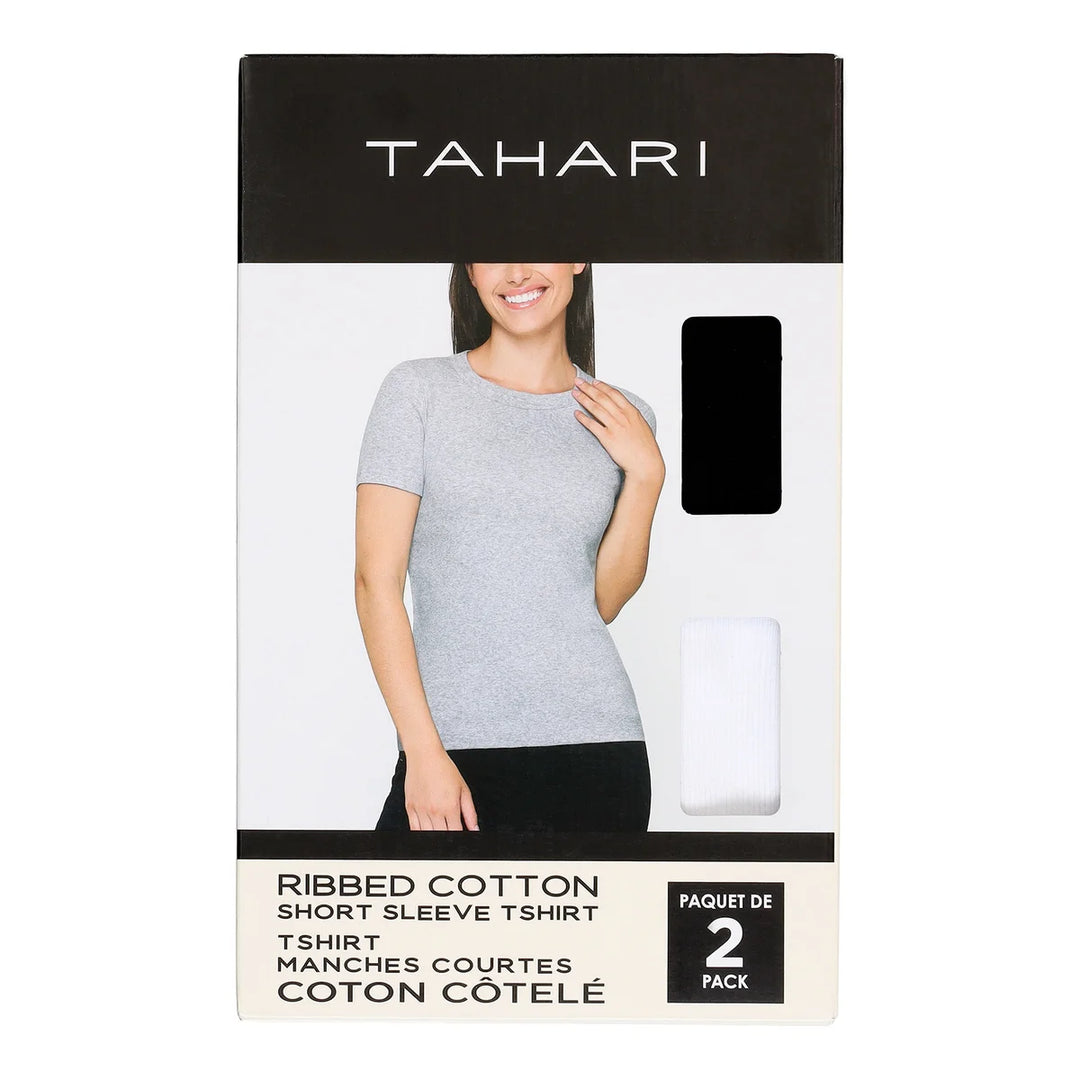 Tahari – Ribbed Cotton T-Shirt, Pack of 2