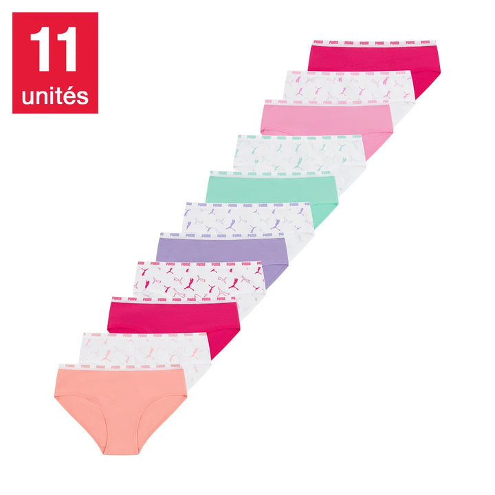Puma - Culottes bikini pour fille, paquet de 11