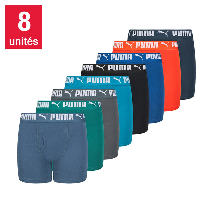 Puma – Caleçons boxeurs ajustés, paquet de 8
