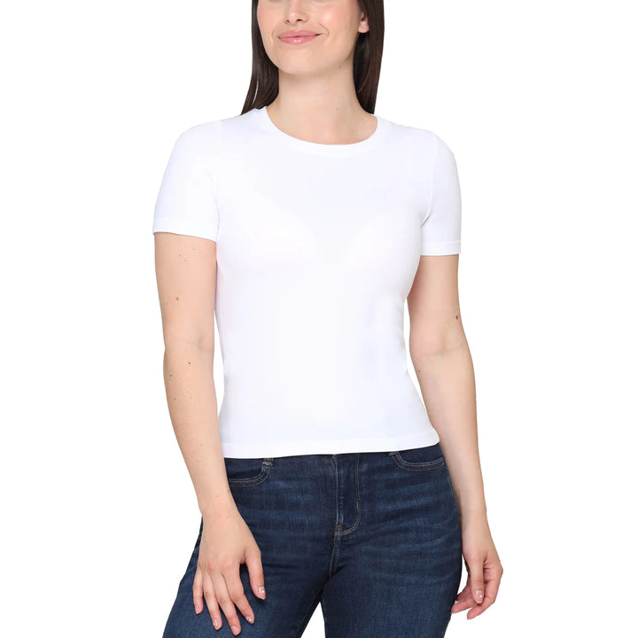 Tahari - T-shirt sans couture lisse, paquet de 2