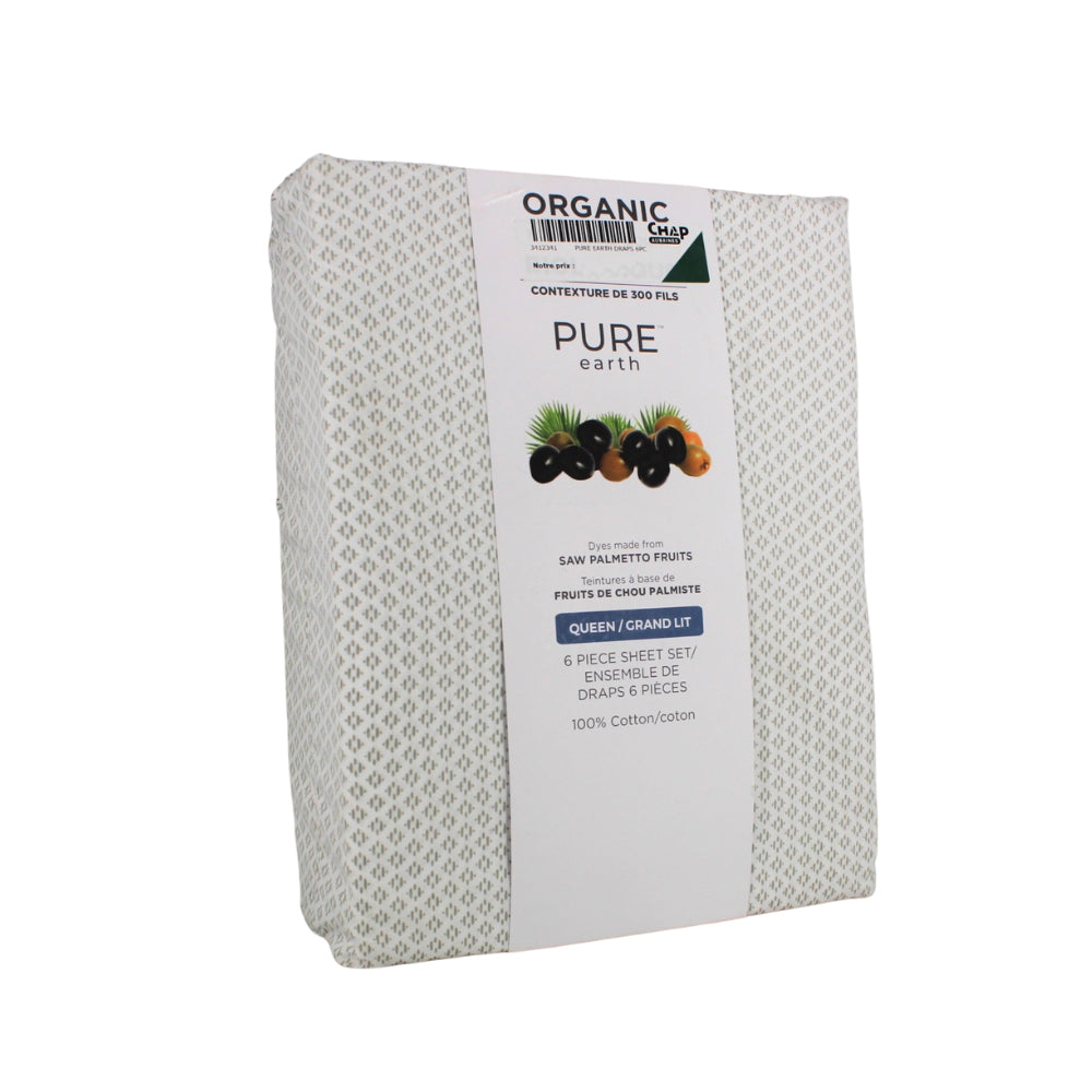 Pure Earth Organic Cotton 6-Piece Sheet Set