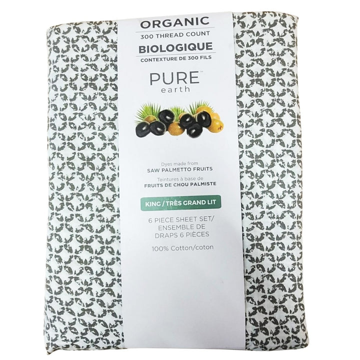 Pure Earth Organic Cotton 6-Piece Sheet Set