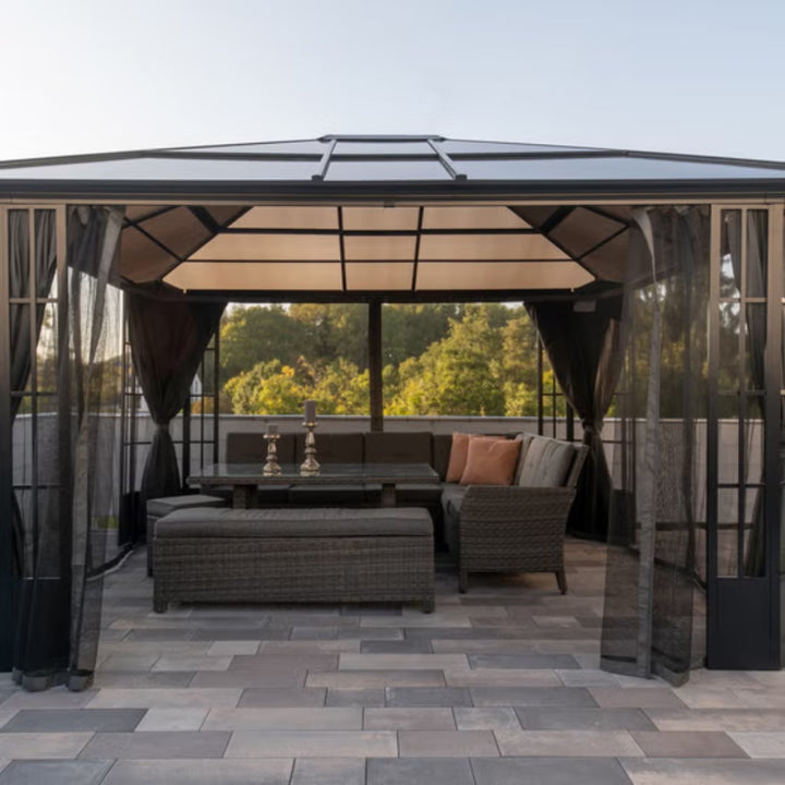 Sojag - Gazebo PC 8mm with nylon mosquito net Savino 12X14 ft
