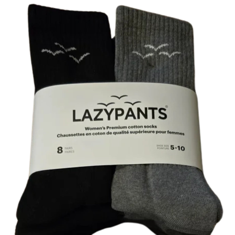 Lazypants - Chaussettes en coton premium, 8 paires pour femmes
