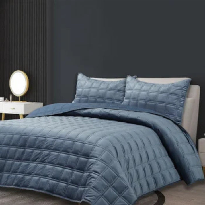 Revolution Home Decor - Quilted Velvet 3 Piece Bedspread Set 