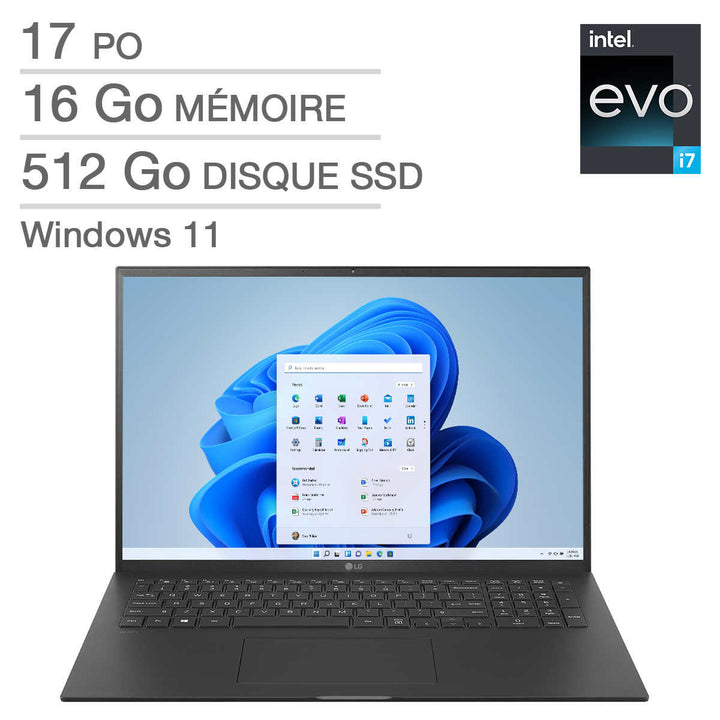 LG - Ordinateur portable Intel Evo LG gram 17 17ZB90R-K.AA75A9, i7-1360P