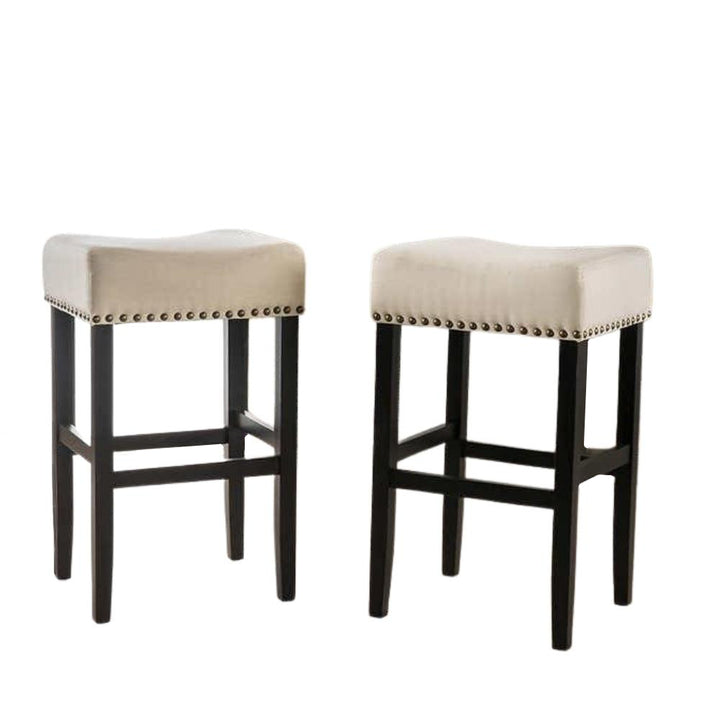 ADELE - Set of 2 Linen Counter Stools