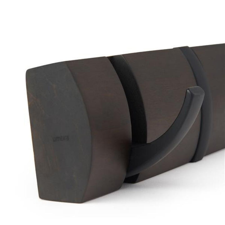 Umbra 5-Hook Wall-Mounted Coat Rack - Black/Walnut