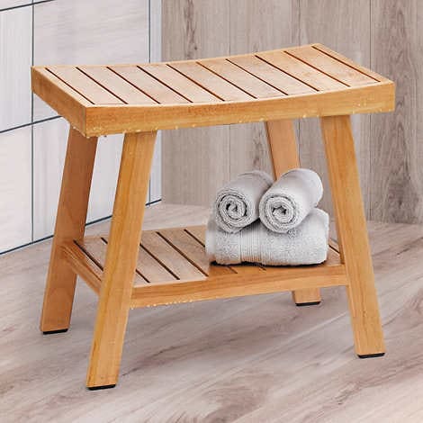 Ivena - Banc de douche en teck 20"