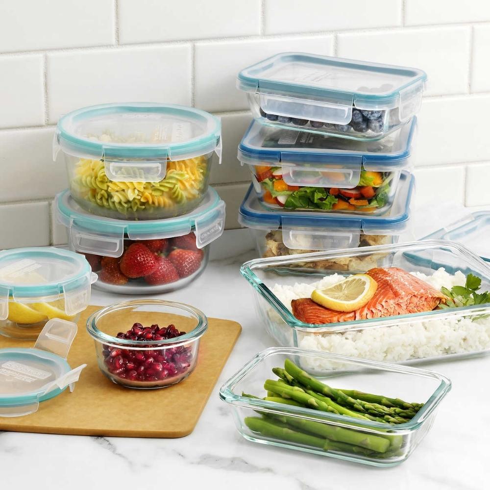 Snapware 18-Piece Glass Food Storage Container Set