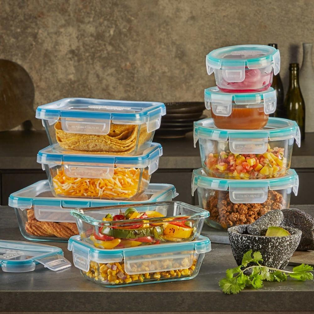 Snapware 18-Piece Glass Food Storage Container Set