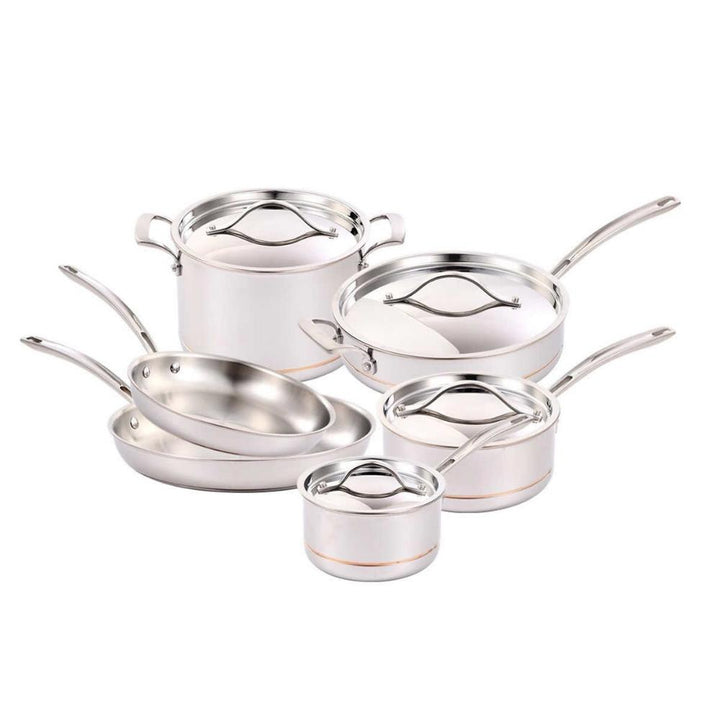 Kirkland Signature 10-Piece 5-Ply Stainless Steel Cookware Set