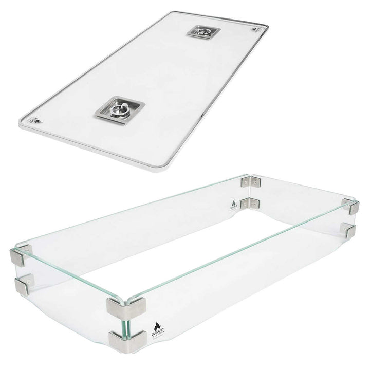 Outland 2-Piece Fire Table Wind Guard
