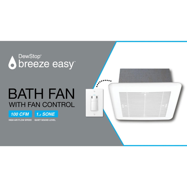 DewStop - Ventilateur de salle de bain, débit 100pi³/min - F200-1W