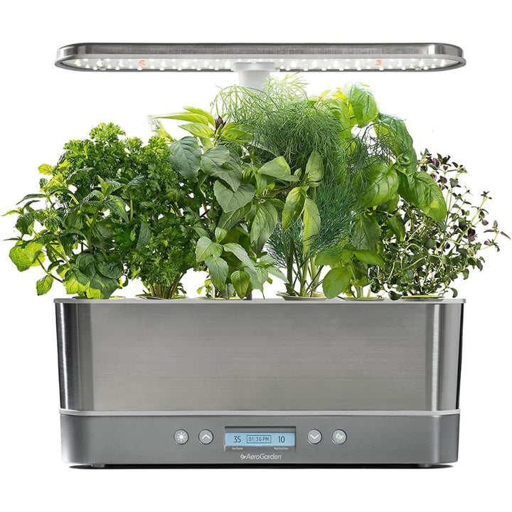 Aero Garden - Harvest Slim Indoor Garden System, Stainless Steel