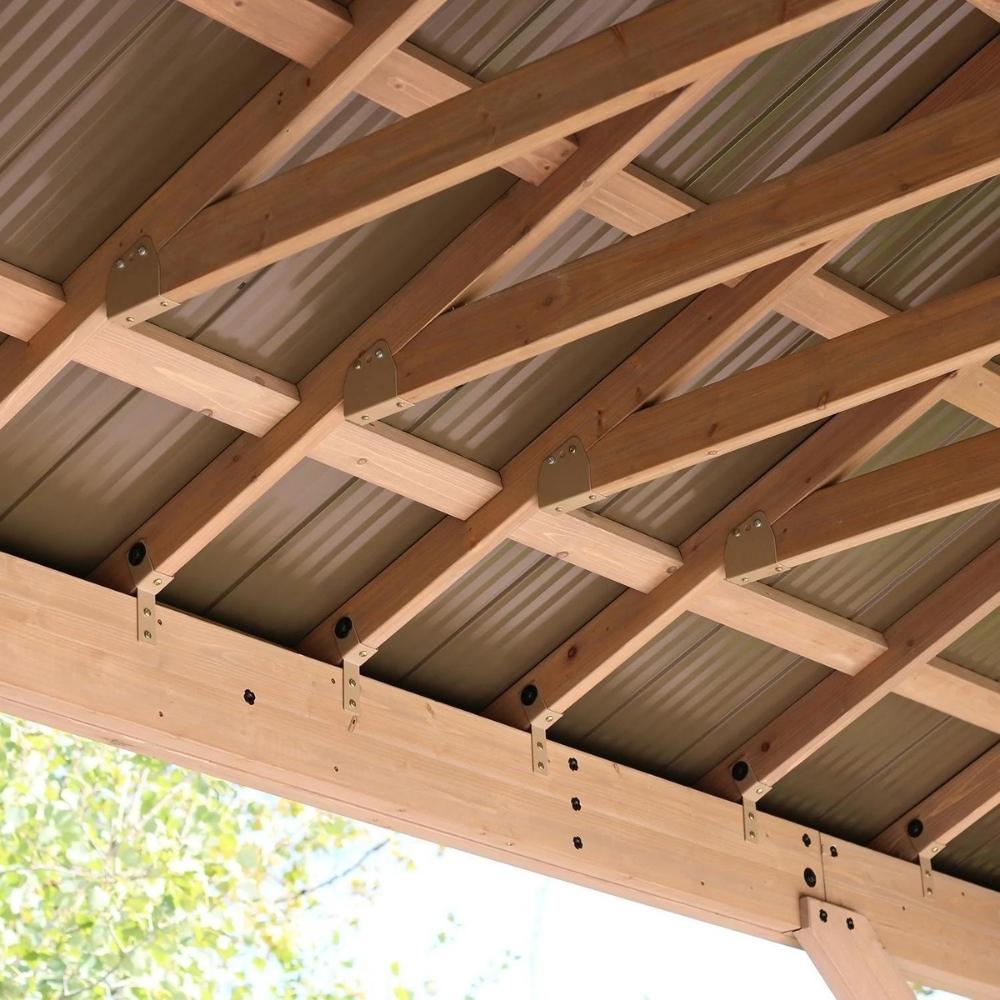 Yardistry - 12' x 16' Cedar Gazebo with Aluminum Roof 