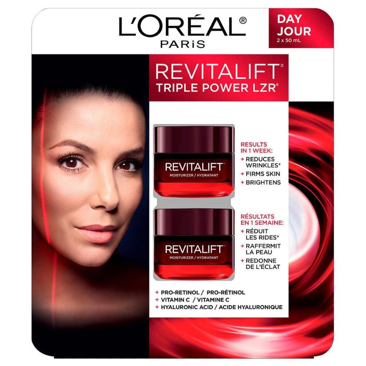 L'Oréal Paris - Revitalift Triple Power LZR Anti-Aging Moisturizer, 2 × 50ml 