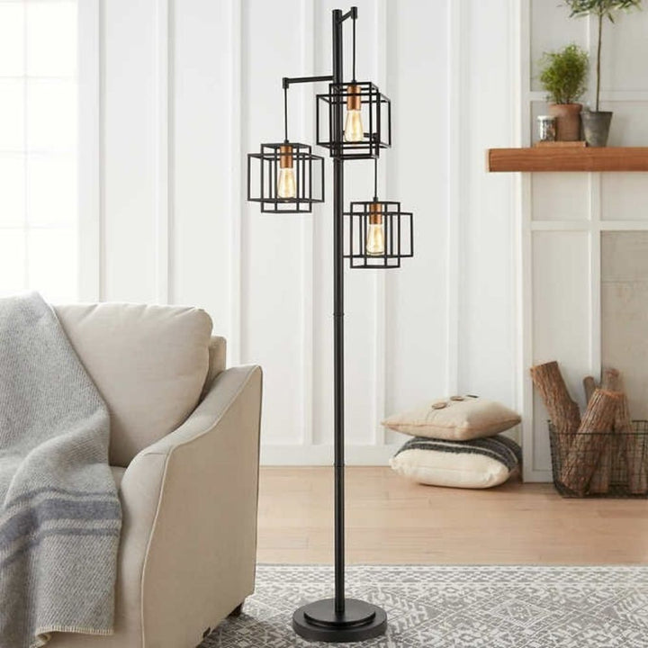Dual Square 3-Light Floor Lamp