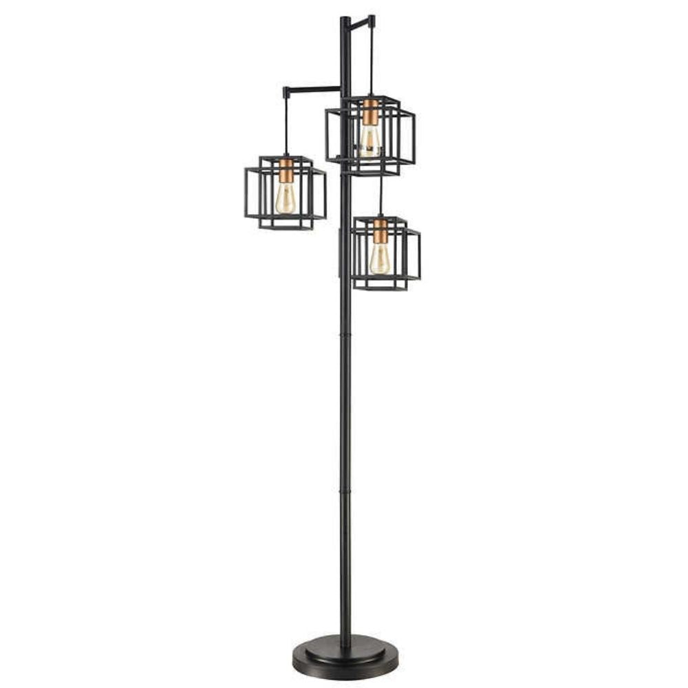 Dual Square 3-Light Floor Lamp