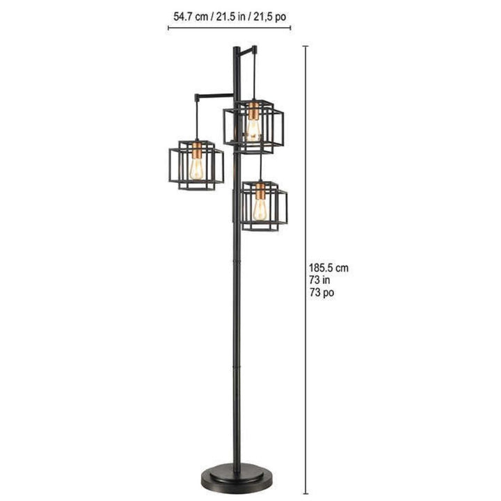 Dual Square 3-Light Floor Lamp