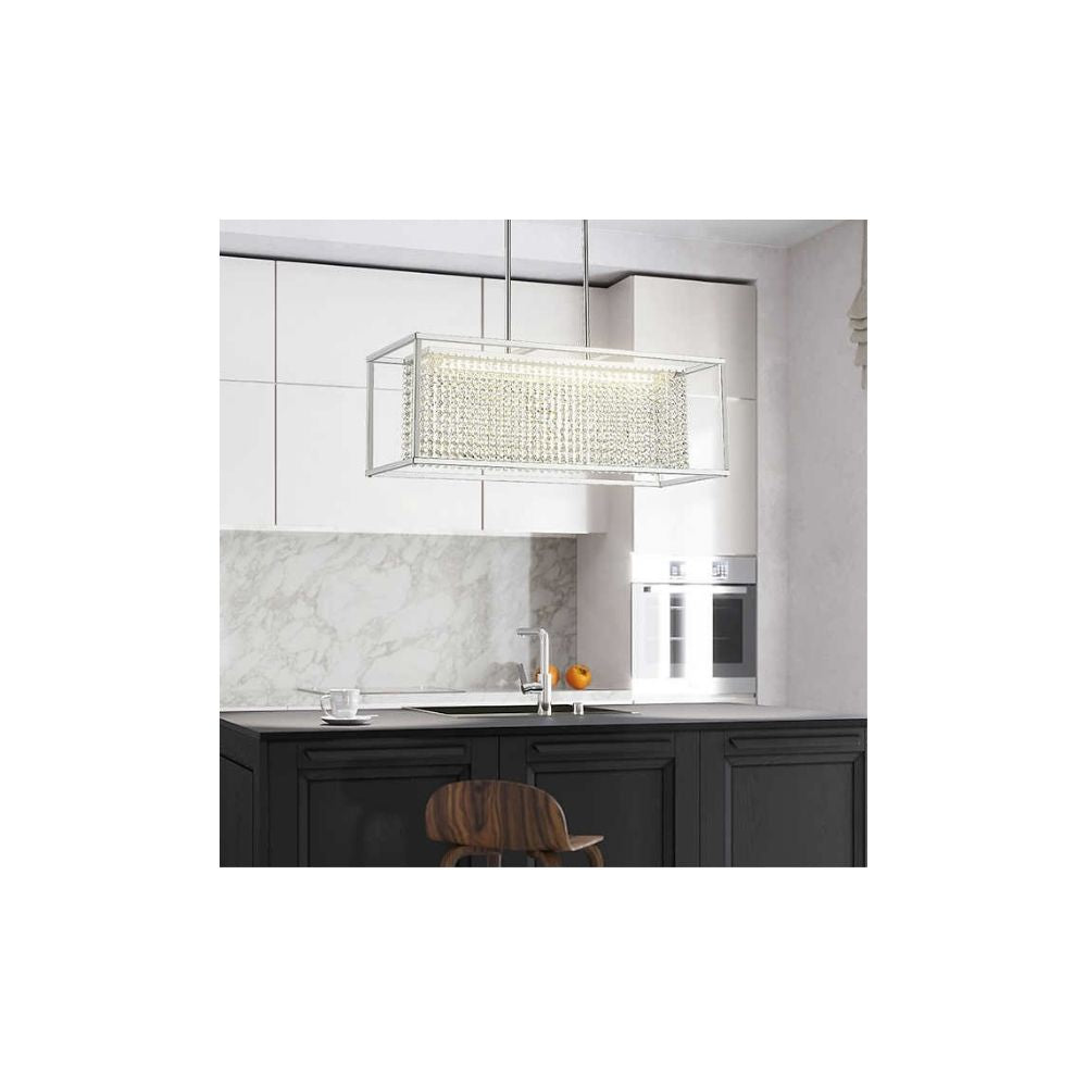 OVE Decors Milo Linear LED Integrated Chandelier - Chrome