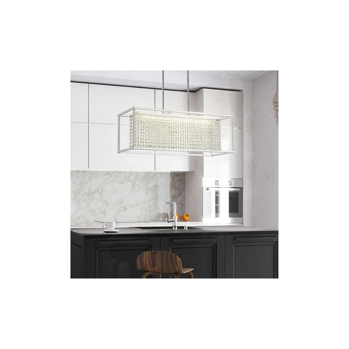 OVE Decors Milo Linear LED Integrated Chandelier - Chrome