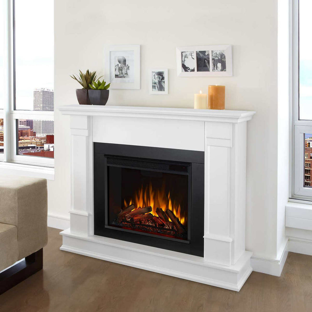 Real Flame - Silverton White Mantel Electric Fireplace