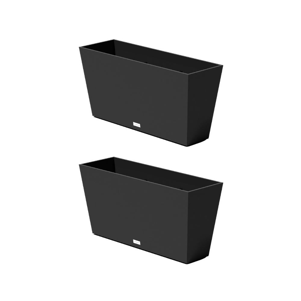 Veradek 2-Pack 31" (79cm) Black V-resin Planters