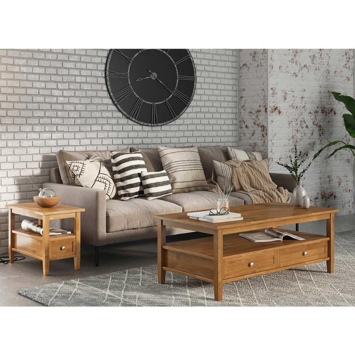 Cypress Hills Skyline Solid Hardwood Side Table Natural Brown