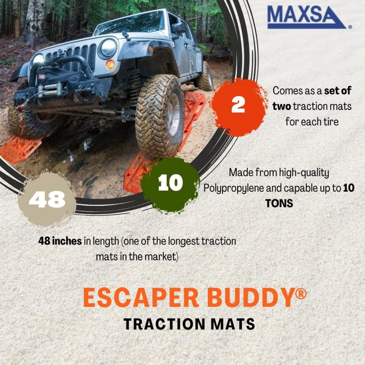 Maxsa Innovations Escaper Buddy Traction Mats - 2-Pack