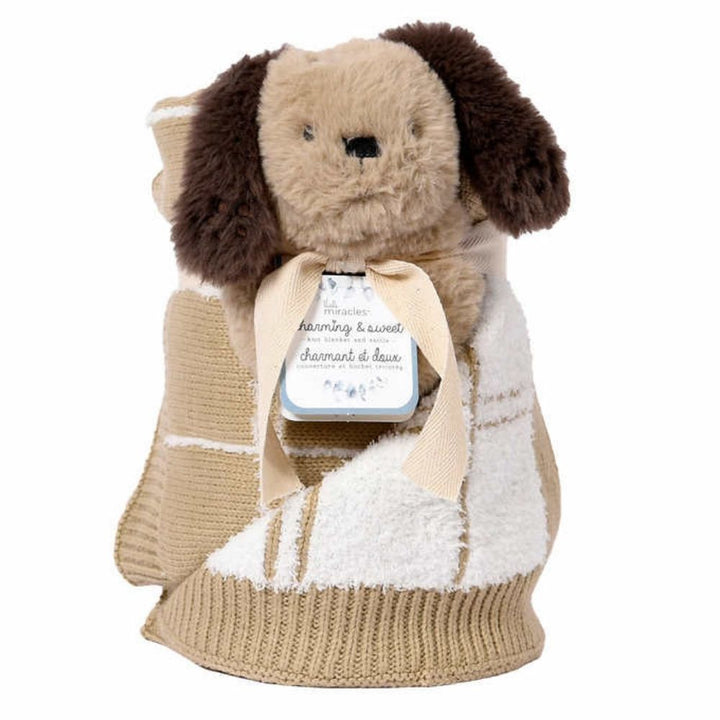 Little Miracles Knit Blanket and Rattle Set
