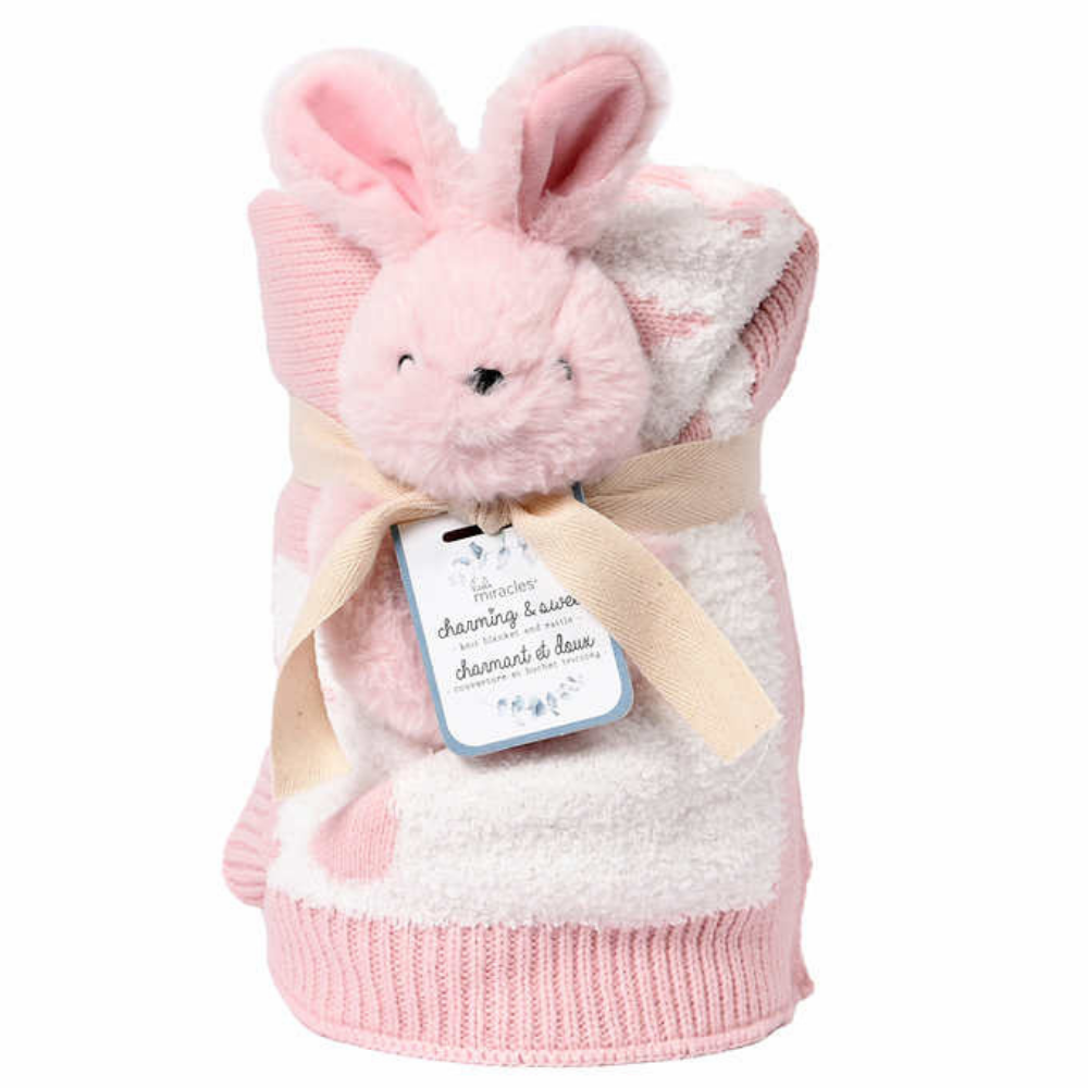 Little Miracles Knit Blanket and Rattle Set