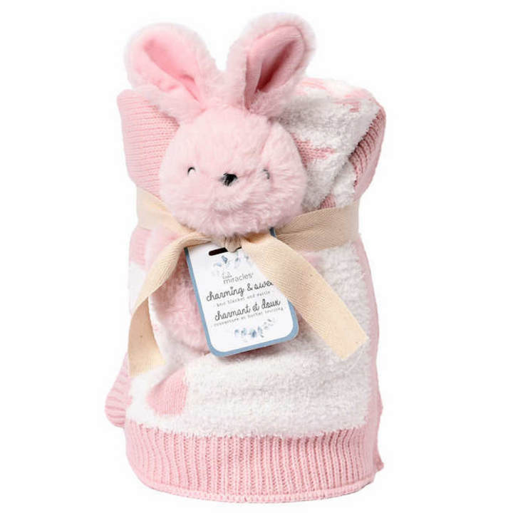 Little Miracles Knit Blanket and Rattle Set
