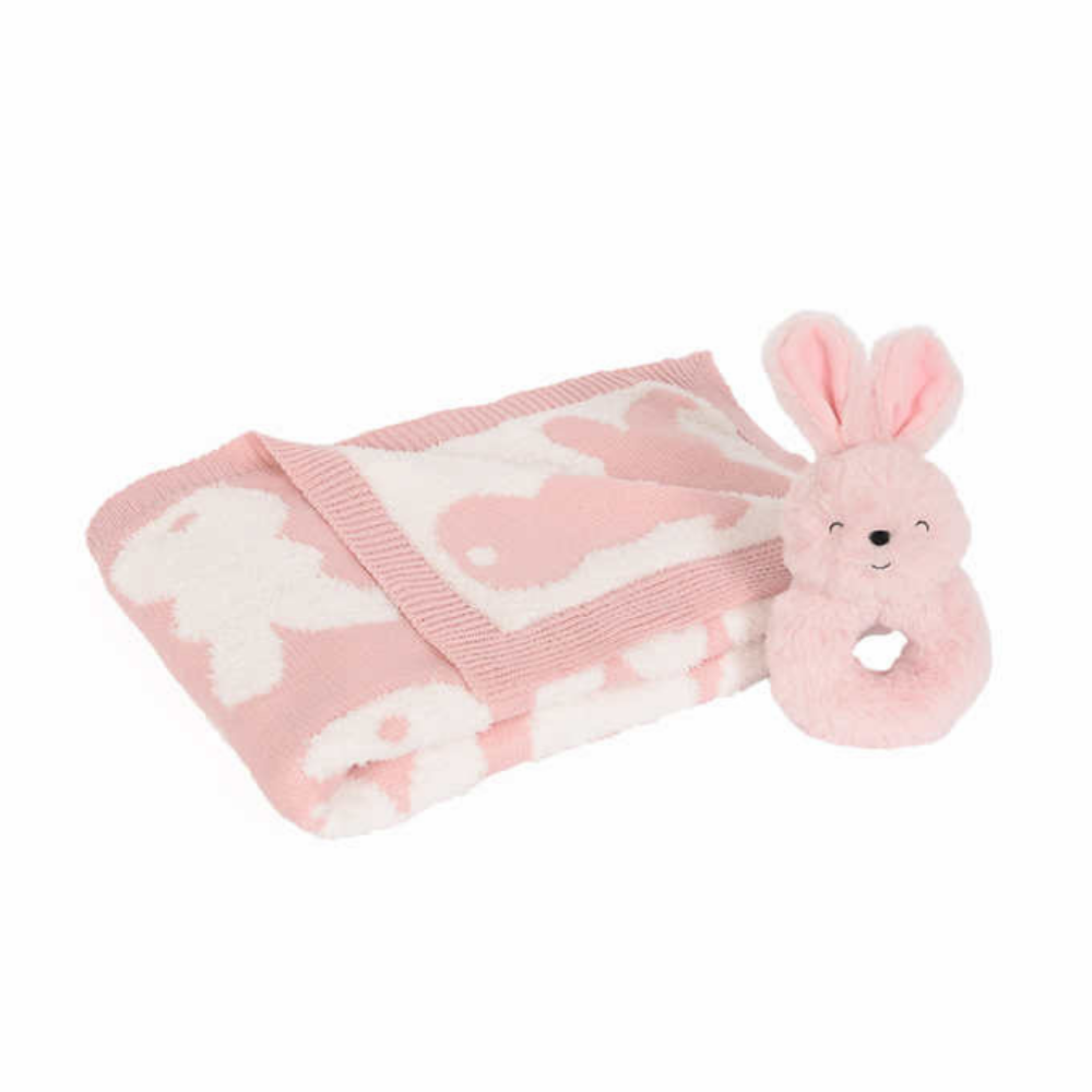 Little Miracles Knit Blanket and Rattle Set