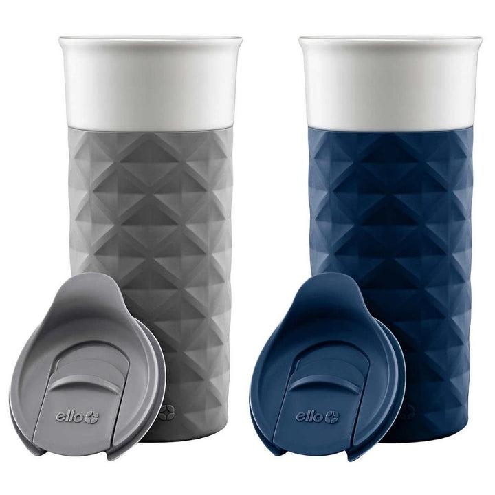 Ello Ogden Ceramic Travel Mugs - 473 ml (16 oz) - 2-Pack